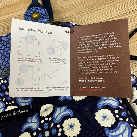 NEW Petunia Pickle Bottom Sashy Satchel in Classic Cornflower - Picture 7 of 13